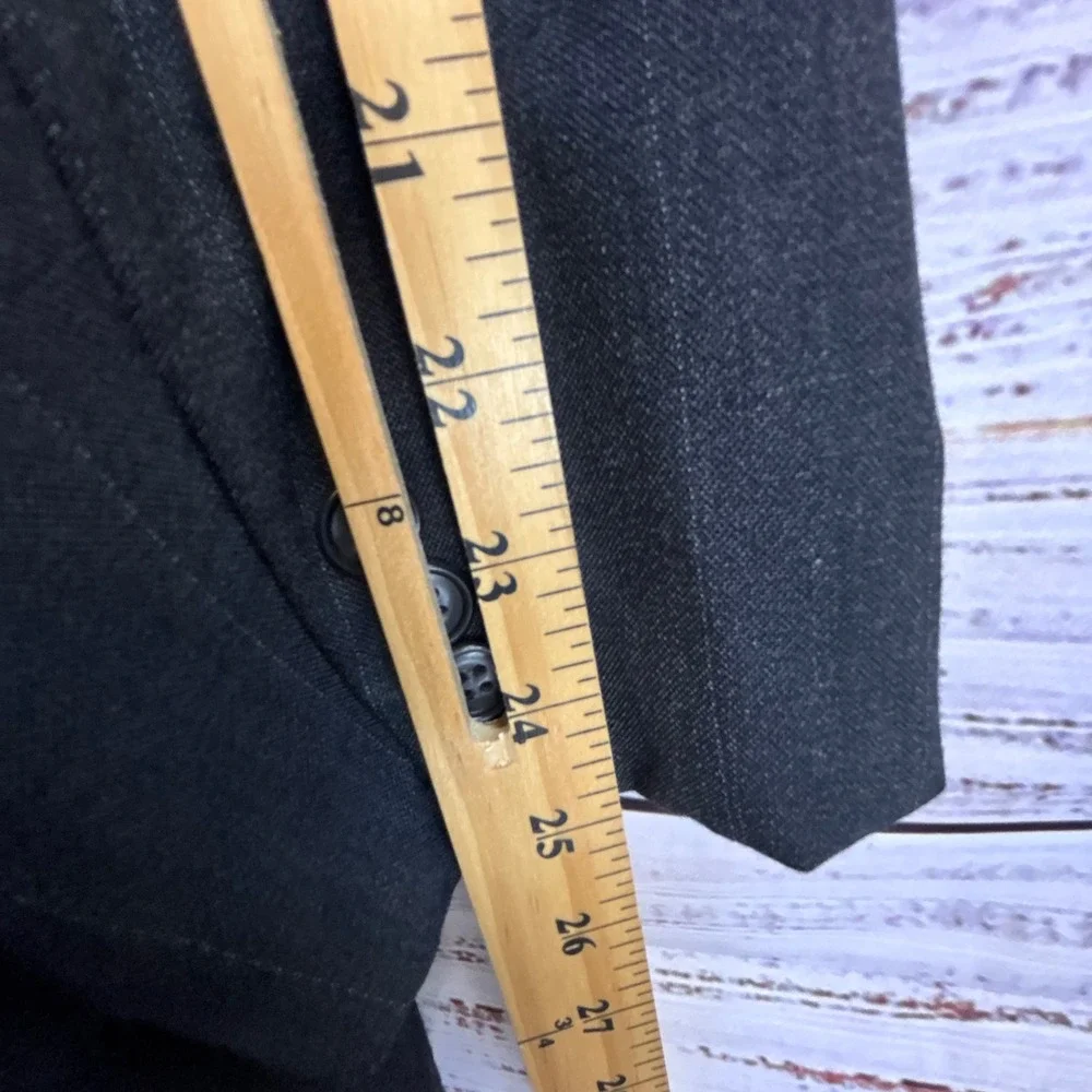 Vintage Double Breasted Blazer 48L Wide Lapel Peak Gray Pinstripe Tailored Mob